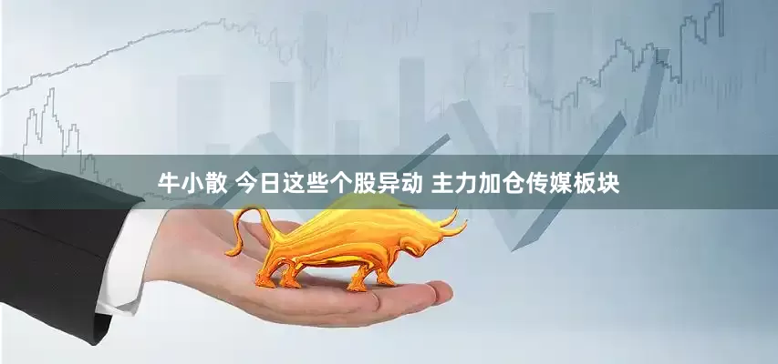 牛小散 今日这些个股异动 主力加仓传媒板块