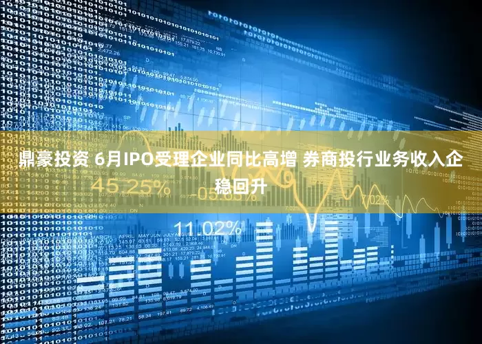 鼎豪投资 6月IPO受理企业同比高增 券商投行业务收入企稳回升